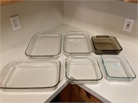 Pyrex and Anchor, 4 quarts to 6 cups