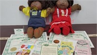2-1982 vintage Cabbage Patch girl dolls w/