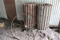 32" Steel Wheel & (2) Rolls of Corn Cribbing