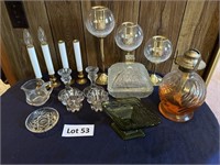 Asst. Of Glassware, Oil Lamp