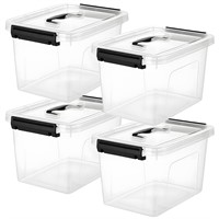 YYXB 4 Pack Plastic Storage Bins with Lids and