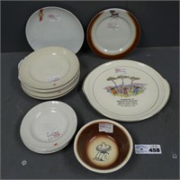 Assorted Plates, Pottery Bowl, Etc