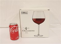 NIB Libbey Occasions Red Wine Glasses