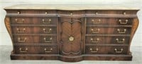 Marble-Top Inlaid Rosewood and Mahogany Sideboard.