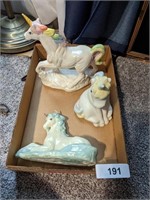 (3) Unicorn Figurines