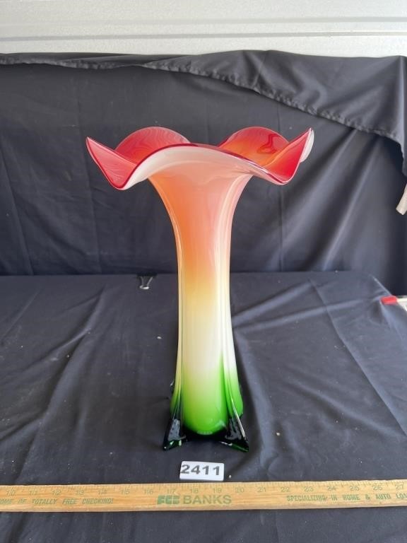 Huge Trumpet Tulip Glass Vase