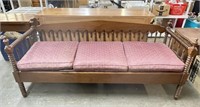 Vintage Sofa with Turned Wood Accents