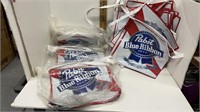 4 PABST BLUE RIBBON HANGING PLASTIC BANNER FLAGS