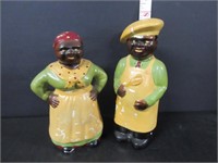 LARGE PAIR VINTAGE BLACK AMERICANA FIGURES