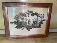 19th C. I. Pilliment French Aquatint, Hand Colored