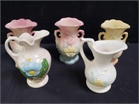 Group of Hull Art USA pottery vases and pitchers
