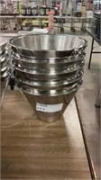 5 VOLLRATH STAINLESS STEEL TAPERED DAIRY PAILS