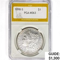 1898-S Morgan Silver Dollar PGA MS63