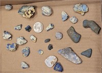 LOT OF BLUE COLORED ROCKS