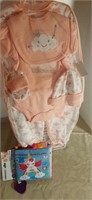 Size 3-6 mos Girls Outfit + Book