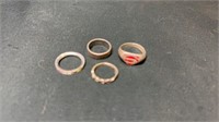 4) sterling rings/16.9 grams