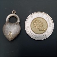 Pendentif "cadenas/coeur" ancien en argent 925