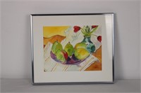 DOROTHY REZNICK "PEARS & TULIPS" WATERCOLOR