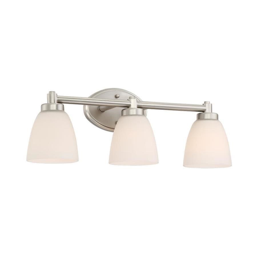 $70  Portfolio 3-Light Nickel Modern Vanity Light