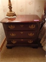 Kincaid Cherry wood three drawer nightstand *