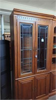 Ethan Allen lighted display cabinet with glass