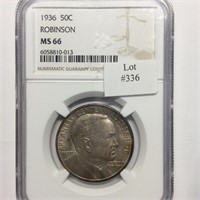 1936 ROBINSON 50C NGC MS66