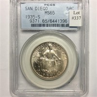 1935-S SAN DIEGO 50C PCGS MS65