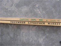 Vintage Yardsticks - Tecumseh Livestock and