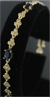 Genuine Sapphire Antique Style Bracelet