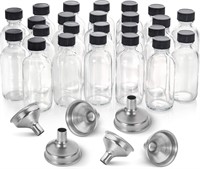 2 oz Clear Glass Bottles w/ Lid  24 Pack