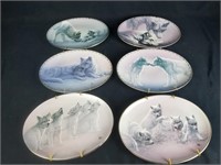 6 Native American Style Oval Collector Plates