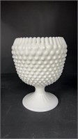 Fenton glass hobnail ivy ball ribbon pedestal vase