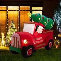 7 Ft. Santa Claus on Pick up Truck Inflatable