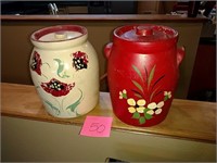 Hand-painted pottery cookie jars