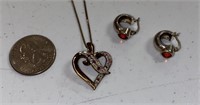 STERLING SILVER HEART NECKLACE WITH