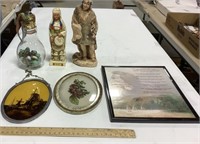 Decor lot w/ 2 Indian statues