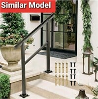 New Outdoor  3 Step Stair Railing, Black
