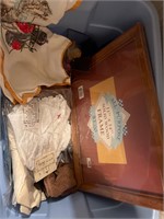 Tote of bear clothes and miscellaneous