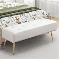 Tufted Green Bench Ottoman  Padded Seat COLOR GREE
