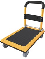 GROMAY PUSH CART DOLLY, YELLOW MOVING FLATBED