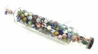 Vintage Glass Rolling Pin Filled With Marbles