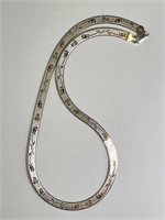 18"Italian Sterling Engraved Herringbone Chain 25G