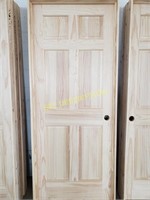 30" Left Hand 6 panel Pine interior Door