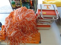 COLLECTION OF UT POM POMS, STADIUM SEATS,