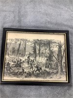 Print of Confederate Calvary Attacking Federal