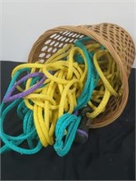 Group of skiing tow ropes
