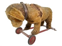 Stuffed Mohair Ride On Dog