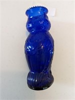 6" Tall Cobalt Blue Owl Vase