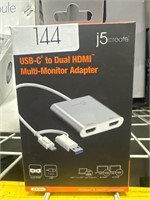 J5 Create USB-C Dual HDMI MultiMonitor Adapter $70