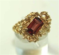 Rare Rhodolite Garnet Stone 14K Custom Gold Ring
